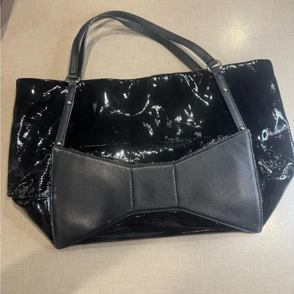 Kate Spade Black Glossy Tote Bag - Picture 3 of 9